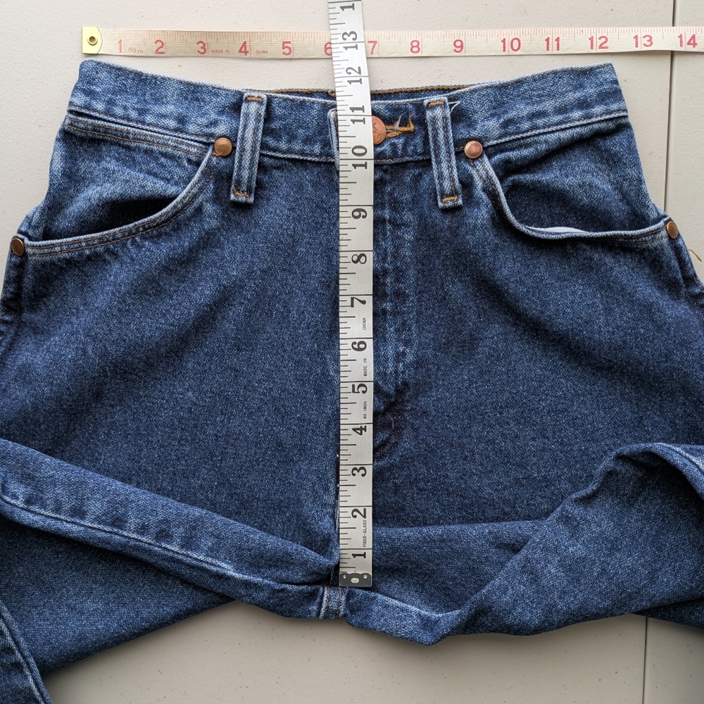 USA Vintage Wrangler Bareback Jeans High Rise Straight Leg Wedgie Western Rodeo - Picture 7 of 17